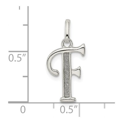 Sterling Silver Glitter Enamel Letter F Charm – view 4