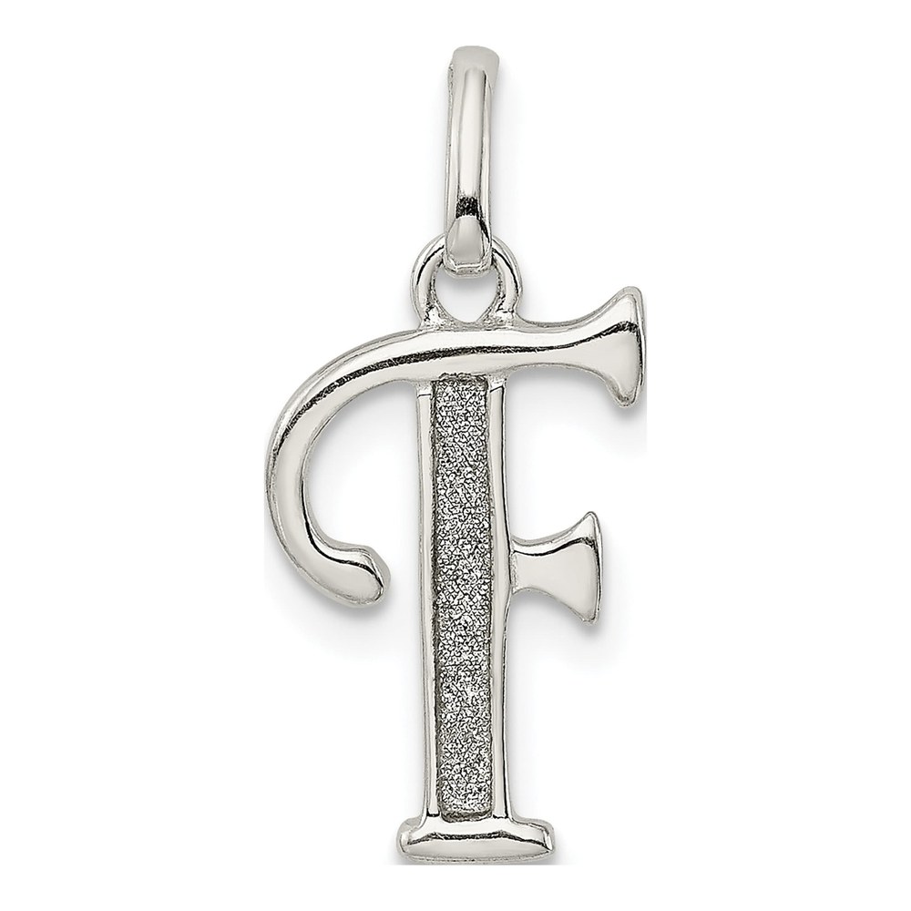 Sterling Silver Glitter Enamel Letter F Charm