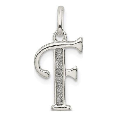 Sterling Silver Glitter Enamel Letter F Charm