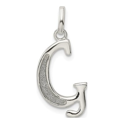 Sterling Silver Glitter Enamel Letter G Charm