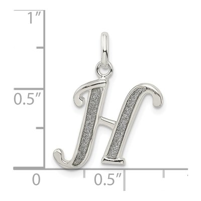 Sterling Silver Glitter Enamel Letter H Charm – view 4