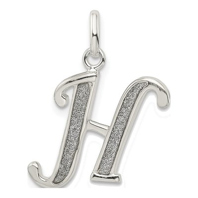Sterling Silver Glitter Enamel Letter H Charm