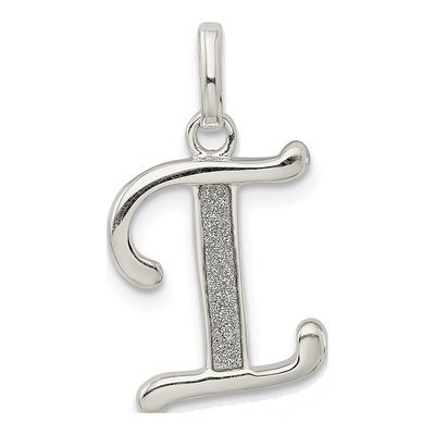 Sterling Silver Glitter Enamel Letter I Charm