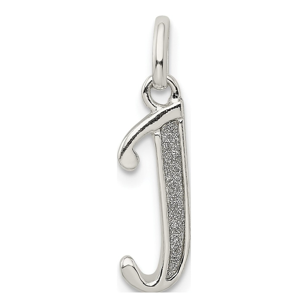 Sterling Silver Glitter Enamel Letter J Charm