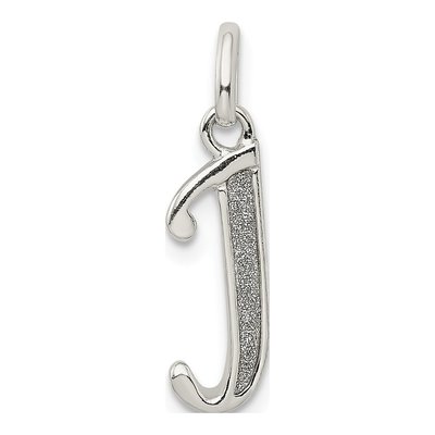 Sterling Silver Glitter Enamel Letter J Charm