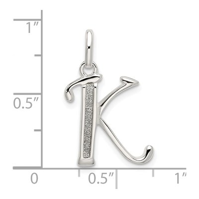 Sterling Silver Glitter Enamel Letter K Charm – view 4