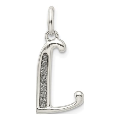 Sterling Silver Glitter Enamel Letter L Charm