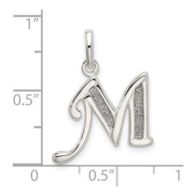 Sterling Silver Glitter Enamel Letter M Charm – view 4