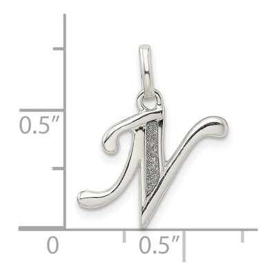 Sterling Silver Glitter Enamel Letter N Charm – view 4