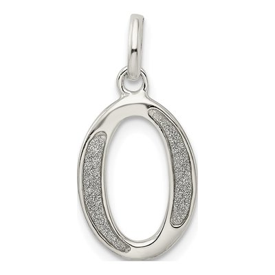 Sterling Silver Glitter Enamel Letter O Charm