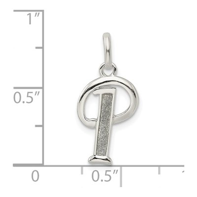 Sterling Silver Glitter Enamel Letter P Charm – view 4