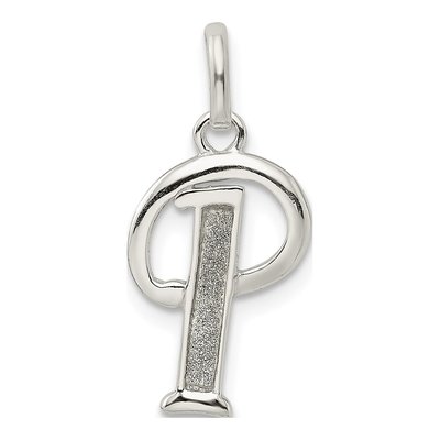 Sterling Silver Glitter Enamel Letter P Charm