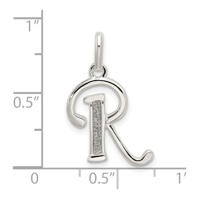 Sterling Silver Glitter Enamel Letter R Charm – view 4