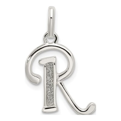 Sterling Silver Glitter Enamel Letter R Charm