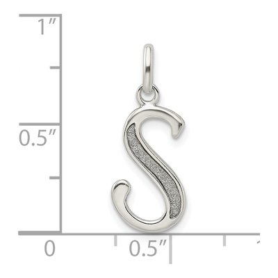 Sterling Silver Glitter Enamel Letter S Charm – view 4