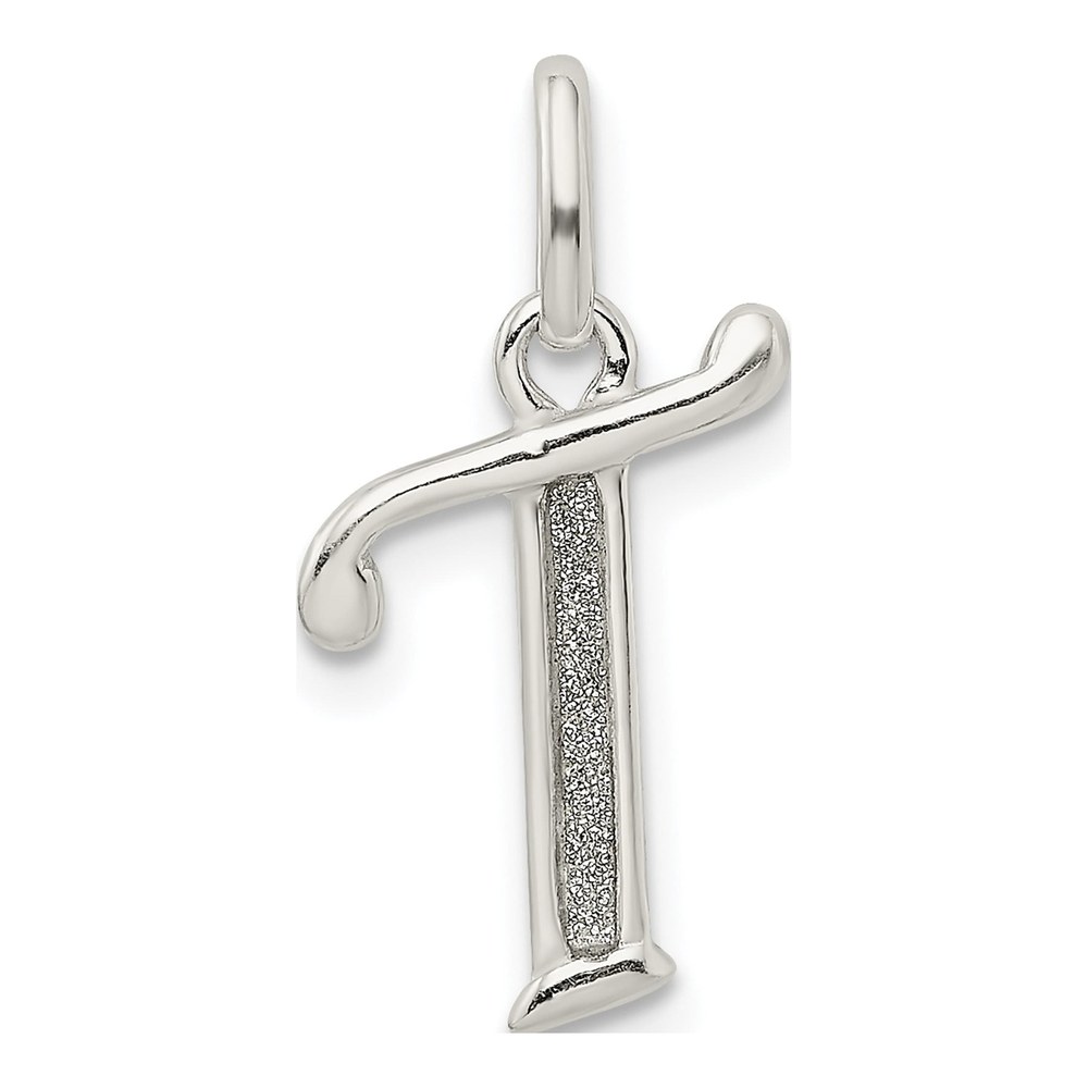 Sterling Silver Glitter Enamel Letter T Charm