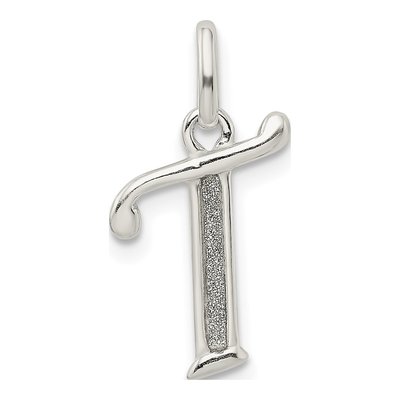 Sterling Silver Glitter Enamel Letter T Charm