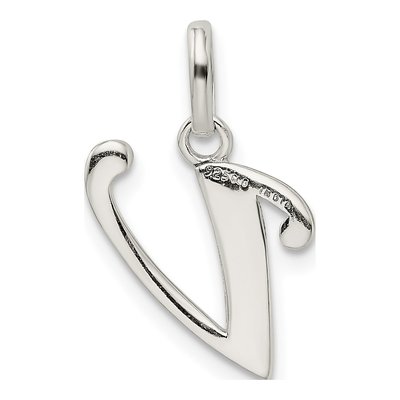 Sterling Silver Glitter Enamel Letter V Charm – view 5