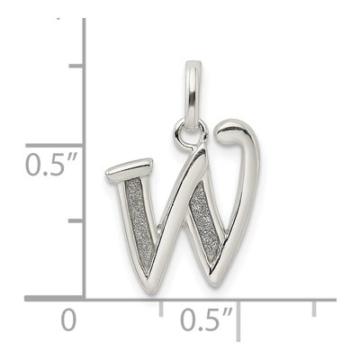 Sterling Silver Glitter Enamel Letter W Charm – view 4
