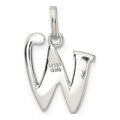 Sterling Silver Glitter Enamel Letter W Charm – view 5