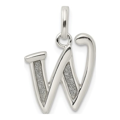 Sterling Silver Glitter Enamel Letter W Charm