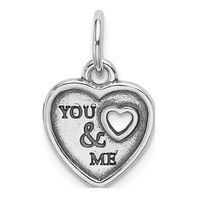 Sterling Silver Oxidized You Me Pendant – view 4