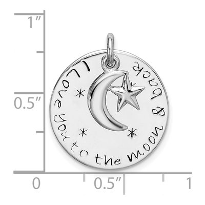Sterling Silver 'love You to Moon' Pendant – view 5