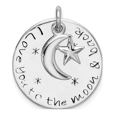 Sterling Silver 'love You to Moon' Pendant