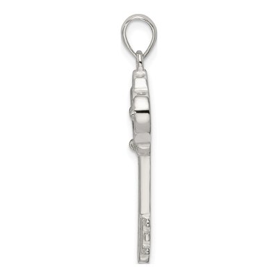 Sterling Silver Heart Key Pendant – view 3