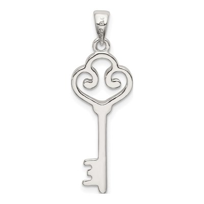 Sterling Silver Heart Key Pendant – view 4