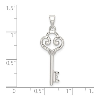 Sterling Silver Heart Key Pendant – view 5