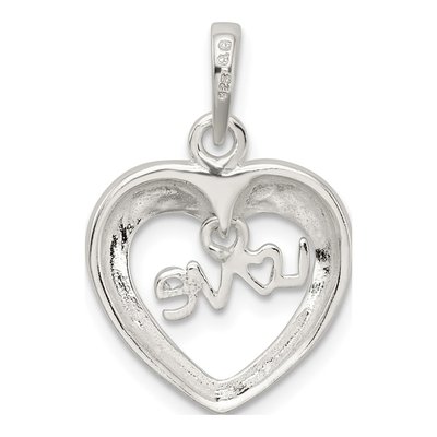 Sterling Silver Love Heart Pendant – view 4
