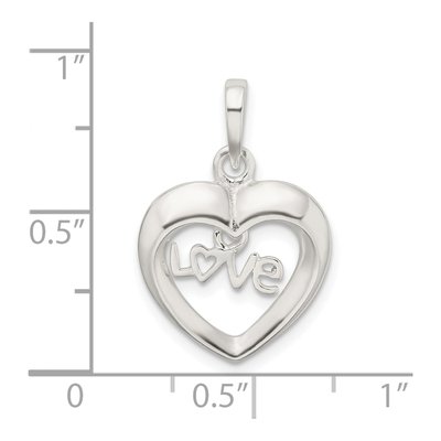 Sterling Silver Love Heart Pendant – view 5