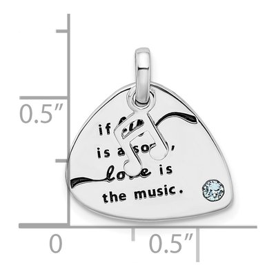 Sterling Silver Crystal Guitar Pick Pendant – view 5