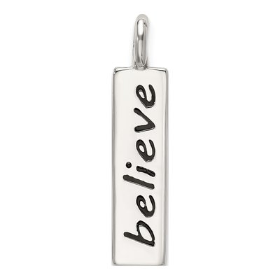 Sterling Silver Believe Enamel Pendant