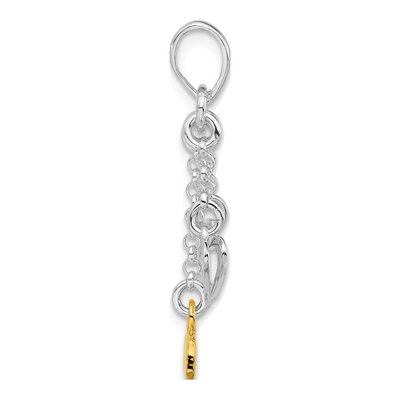 Gold-Plated Sterling Silver Love Hearts Dangle Pendant – view 2