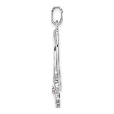 Sterling Silver CZ Hope Ribbon Pendant – view 3