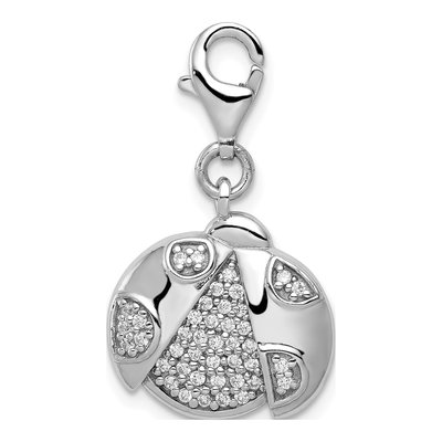 Sterling Silver CZ Ladybug Charm