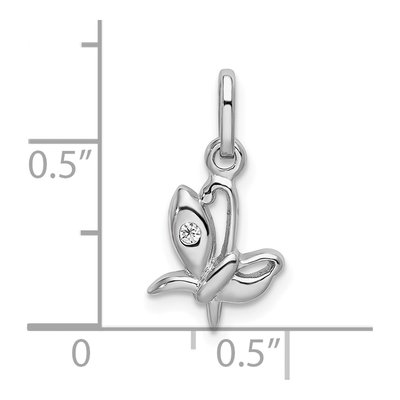 Sterling Silver CZ Butterfly Pendant – view 5