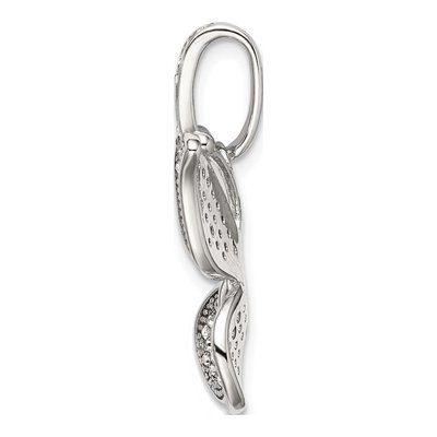 Sterling Silver Crystal Butterfly Pendant – view 3