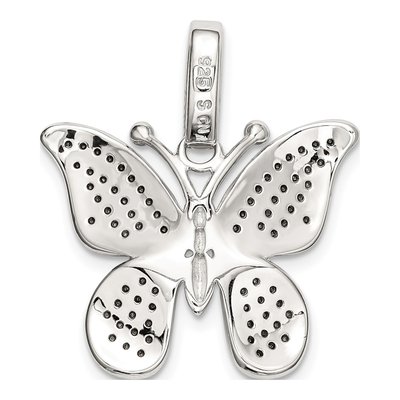 Sterling Silver Crystal Butterfly Pendant – view 4