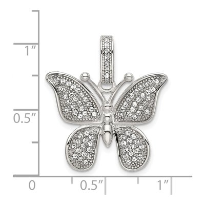 Sterling Silver Crystal Butterfly Pendant – view 5