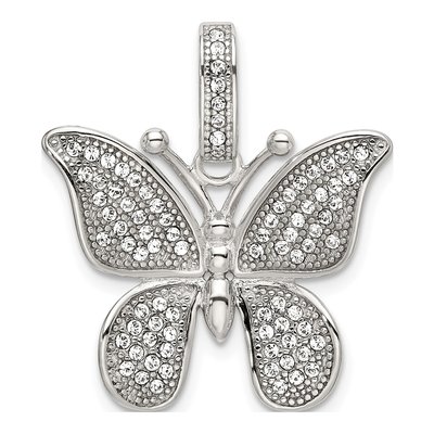 Sterling Silver Crystal Butterfly Pendant