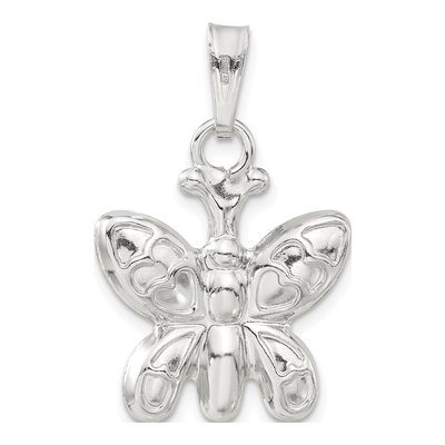 Sterling Silver Puffed Butterfly Charm – view 3