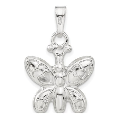 Sterling Silver Puffed Butterfly Charm