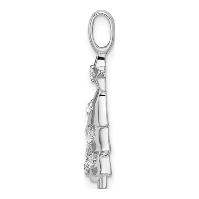 Sterling Silver CZ Christmas Tree Pendant – view 3