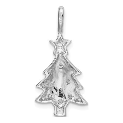 Sterling Silver CZ Christmas Tree Pendant – view 4