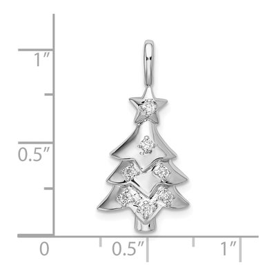 Sterling Silver CZ Christmas Tree Pendant – view 5