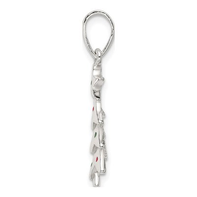Sterling Silver Enameled Christmas Tree Pendant – view 3