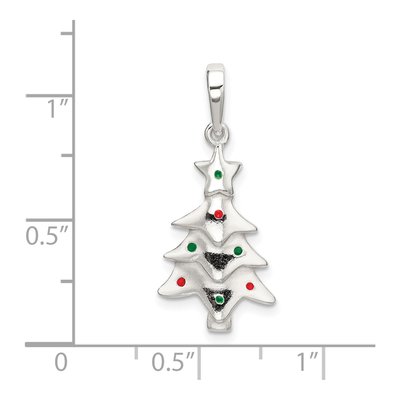 Sterling Silver Enameled Christmas Tree Pendant – view 5